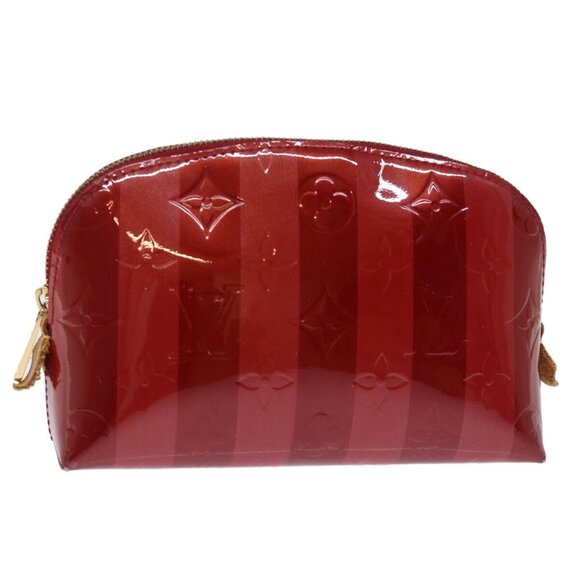 LOUIS VUITTON Vernis Rayure Pochette Cosmetic Pomme D'amour LV Auth - Picture 1 of 16